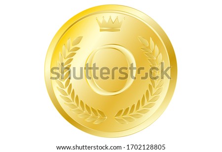 Laurel wreath and crown alphabet coins, O
