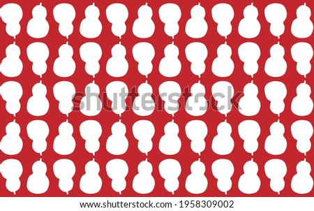 Seamless pattern design with gourd pattern, white on red background ストックフォト © 