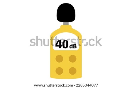 Image icon of a sound level meter showing a noise level (dB) of 40 dB, Vector Illustration