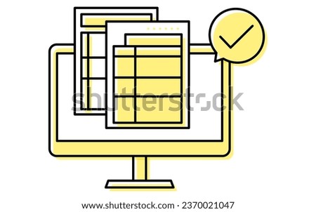 Illustrations of the Electronic Bookkeeping Act system, electronic bookkeeping, and preservation of electronic data in electronic form, Vector Illustration