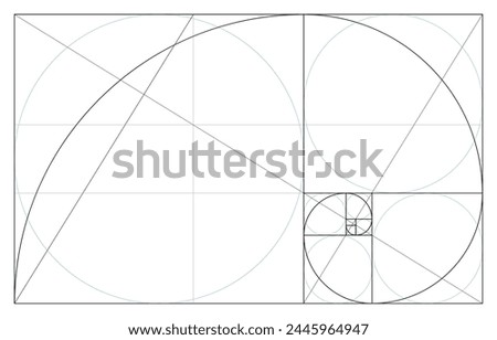 Ratio used in design, golden ratio 1:1.618, Vector Illustration