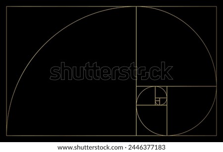 Ratio used in design, golden ratio 1:1.618, Vector Illustration