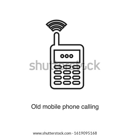 Old mobile phone calling icon vector on white background. Black icon illustration