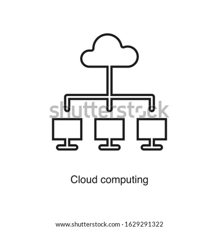 Cloud computing icon vector on white background. Black icon illustration