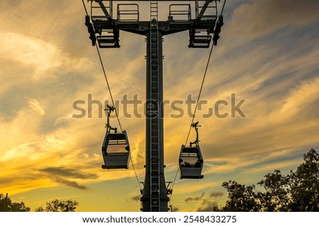 Similar – Image, Stock Photo Cable car at the Silsersee