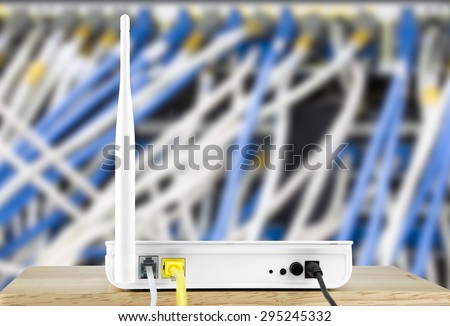 Wireless modem router with cable connecting on the local area network