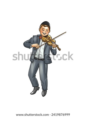 Similar – Image, Stock Photo Man playing violin on stage