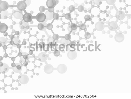 Abstract Molecular Structure Gray Background for Science and Medical Communication Arts with plenty of copy space.