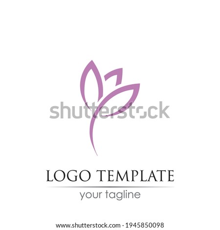 flower tulip logo vector illustration design template