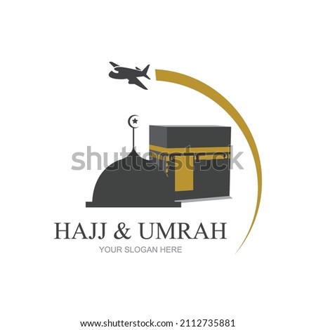 mecca travel logo , Al haj  umrah mubarak tour symbol  Stock fotó © 
