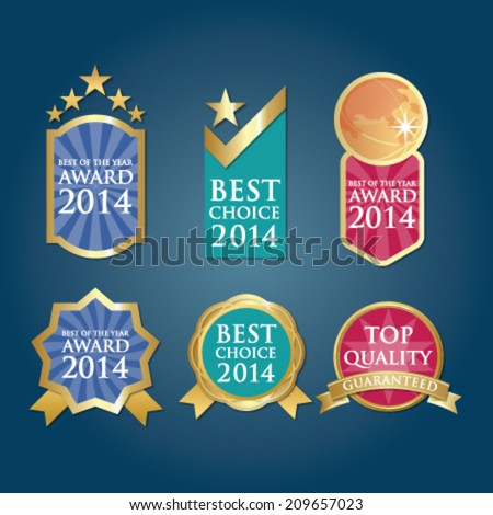 Bestseller Guaranteed Labels Badges in blue green pink