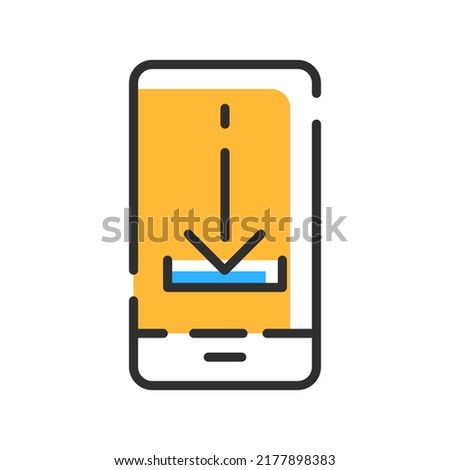 Save on mobile phone line icon. Save logo concept. Vector illustration