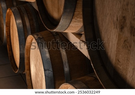 Similar – Image, Stock Photo Wooden barrel as detail view