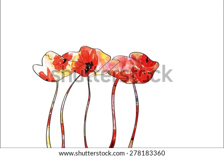 Poppies\
Red poppies on a white background