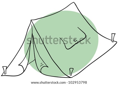 Vector green tent is isolated on a white background