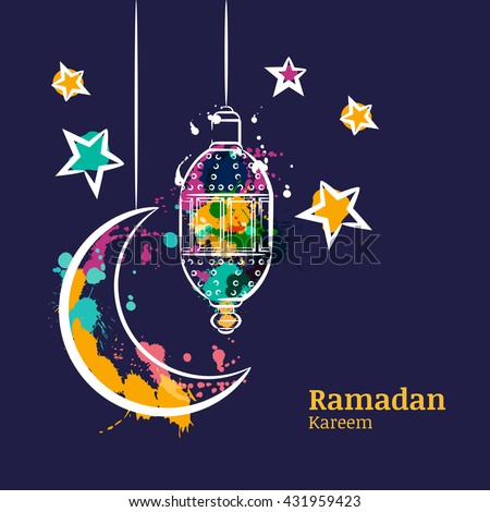 Ramadan card design vector free