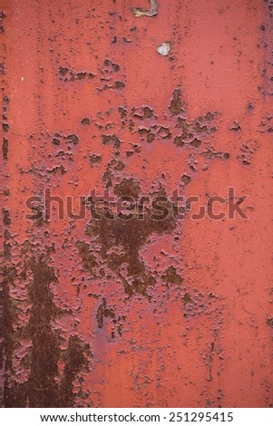 Texture of old painted metal pitted with rust
