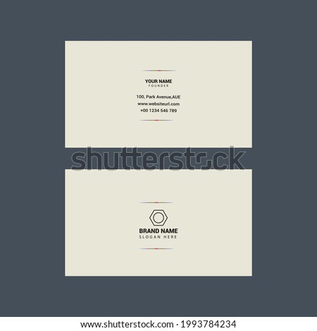 Modern business card template design. With inspiration from the abstract.Contact card for company. Two sided black and white . Vector illustration.