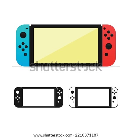 Console for playing games, vector design on a white background. Nintendo Switch