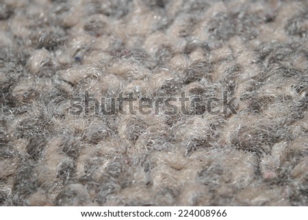 Grey shag pile carpet fibres shot in macro