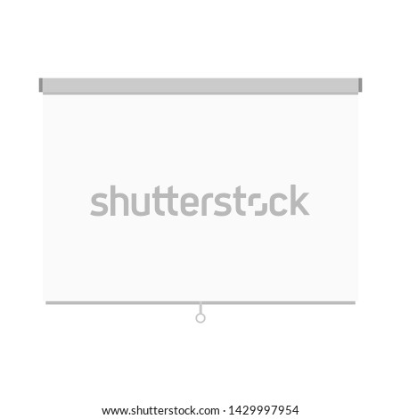 blank white projector screen isolated on white background. vector illustration