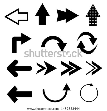 arrows set with different style isolated on white background. vector illustration