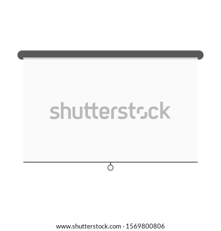 blank white screen projector for presentation isolated on white background. vector illustration