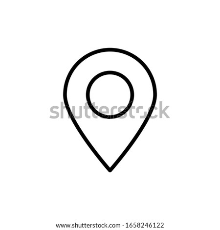 location icon. pin point map outline isolated on white background. vector illustration 