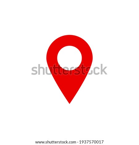 pin point icon. red map location pointer symbol flat style isolated on white background