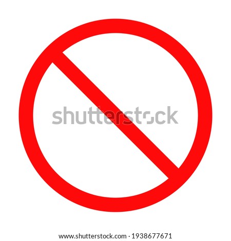 red prohibition sign on white plate isolated on white background. vector illustration Сток-фото © 