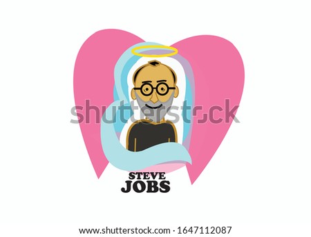 illustration of Steve Jobs for death anniversary. vector.