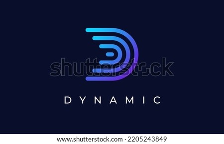 Blue Line D Logo Design