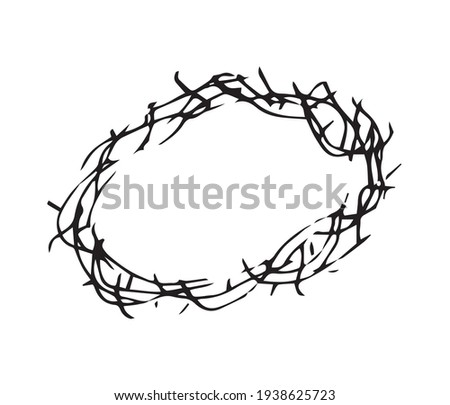 Crown of thorns. Christian symbol that recalls the Passion of Jesus. Holy Week. Vector illustration. 