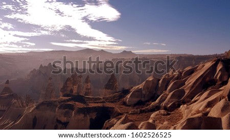 against the background of a wonderful Cappadocia.
volcanic valley Stok fotoğraf © 