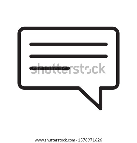 Chatbox and message line icon isolated on white background EPS Vector