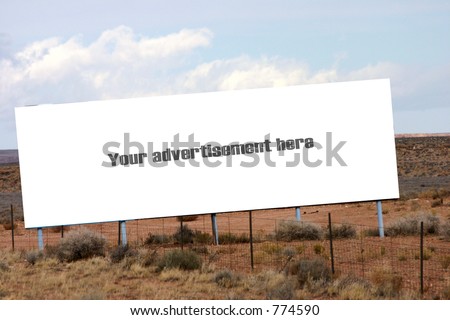 Billboard advertisement on side of the road near the Grand Canyon