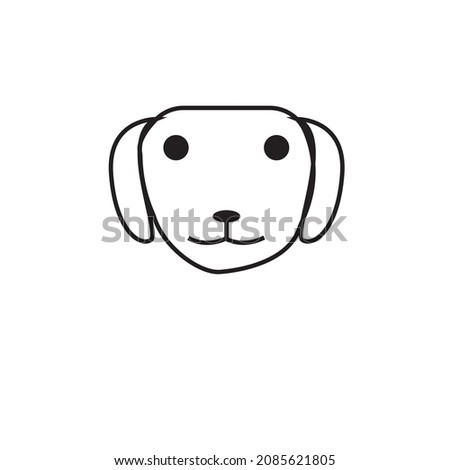 Dog face illustration or clip art or icon