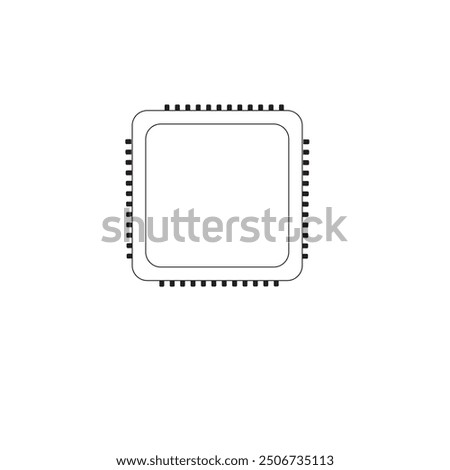 vector minimalist processor or electronic logo or clip art