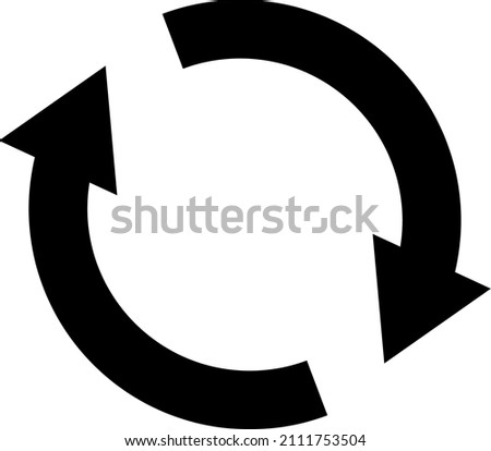 Two arrow spin icon, recycle round, circle refresh or restart, thin line symbol on white background - editable vector illustration.