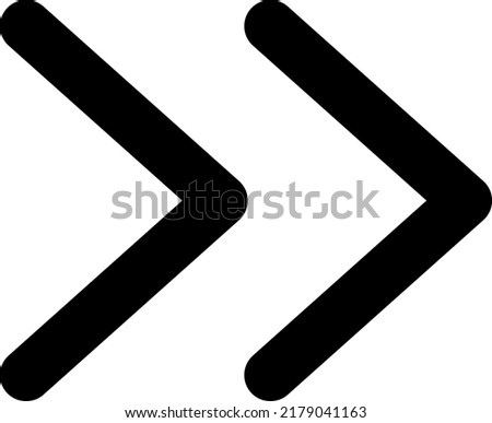 chevrons right website icon vector isolated on white background.