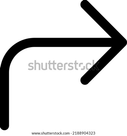 corner up right icon vector image or sign.