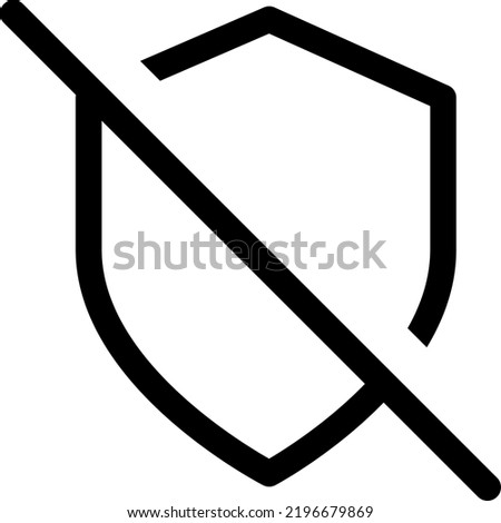 shield off icon vector image or sign.