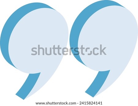 Quotation marks vector. 3d quotes icon.