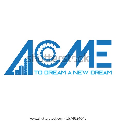 acme logo design with complete illustration 