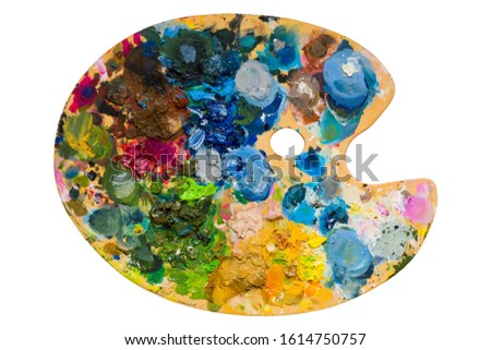 colorful artist's palette oil paint Imagine de stoc © 