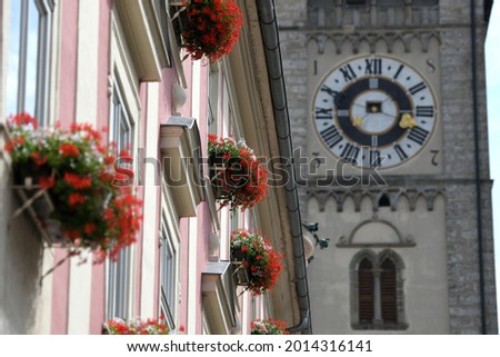 Town tower and town square of Enns, Upper Austria, Austria, Europe Photo stock © 