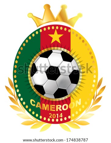 Soccer ball on Cameroon flag