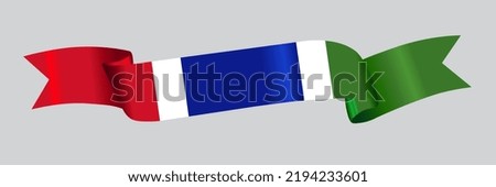 3D Flag of Gambia on a fabric ribbon.