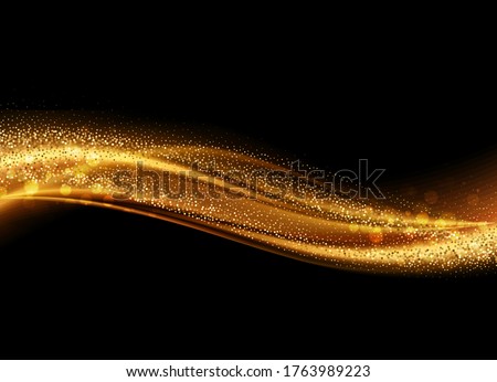 Abstract shiny color gold wave design element 商業照片 © 