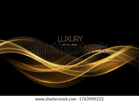 Abstract shiny color gold wave design element 商業照片 © 